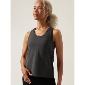Athleta Uptempo Tank Womens XS Gray Sleeveless Lightweight Side Slits NWOT